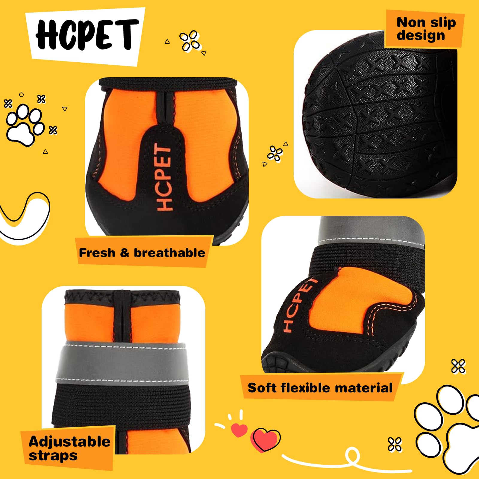 Hcpet zapatos contra piedras y calor, patitas seguras en paseos largos.