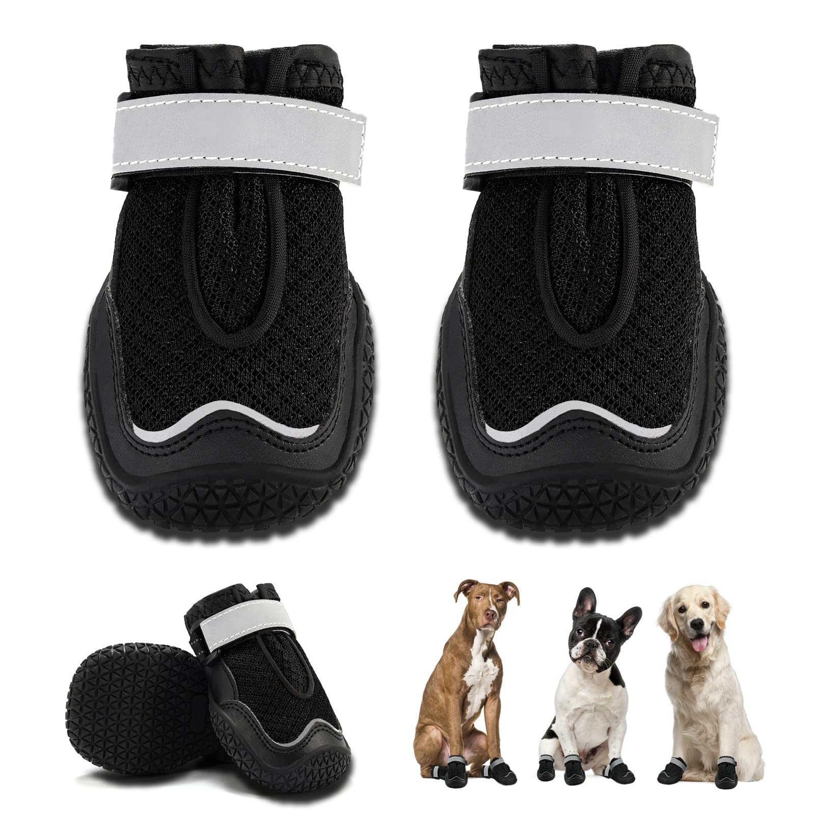 HCpet botas para perros tamaño 3 con ajuste seguro para caminatas.