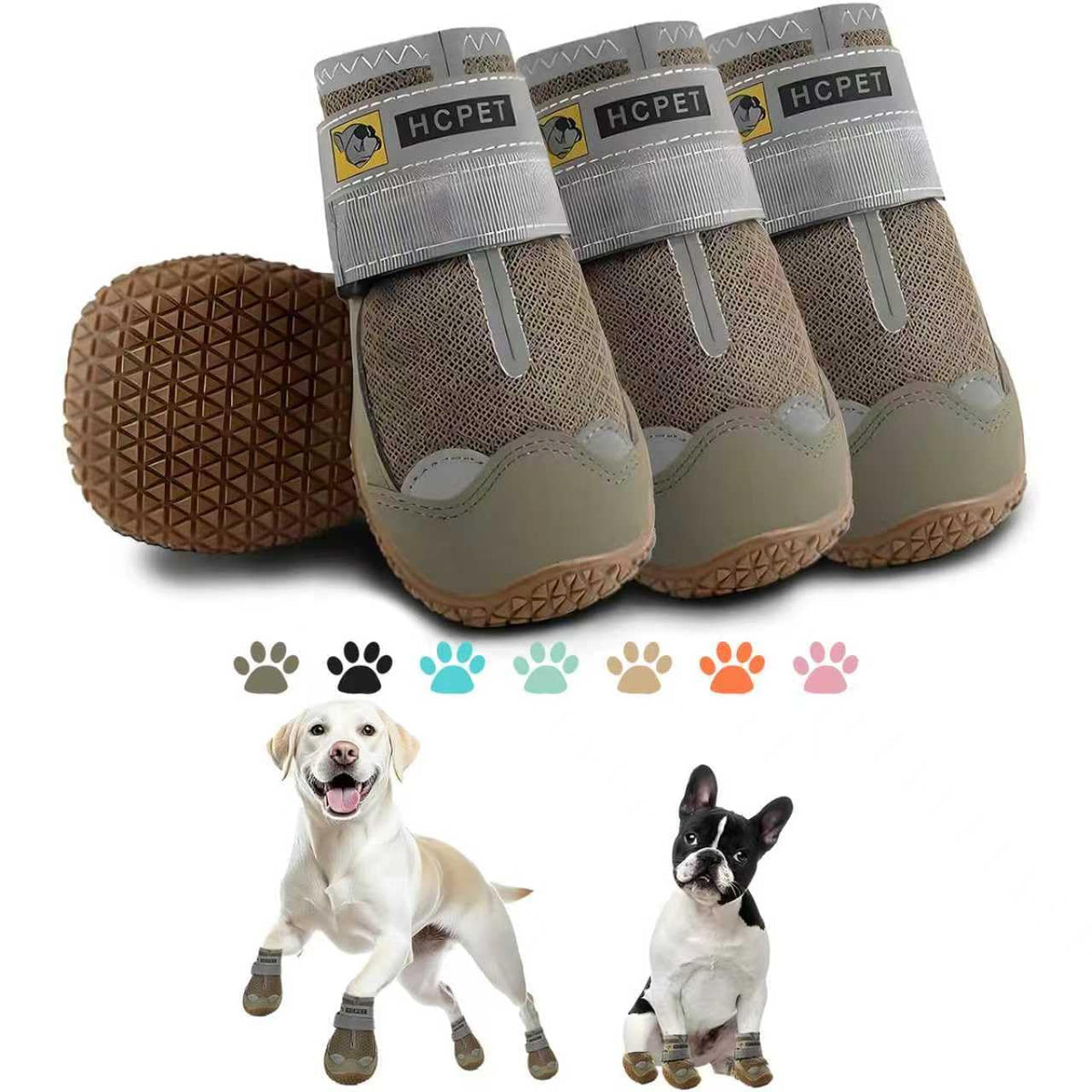 Zapatillas Hcpet talla 6 con ajuste cómodo para perros de peso medio.
