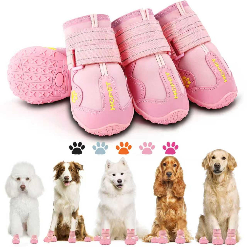 Zapatillas Hcpet para perros con ajuste y cinta reflectante para visibilidad.