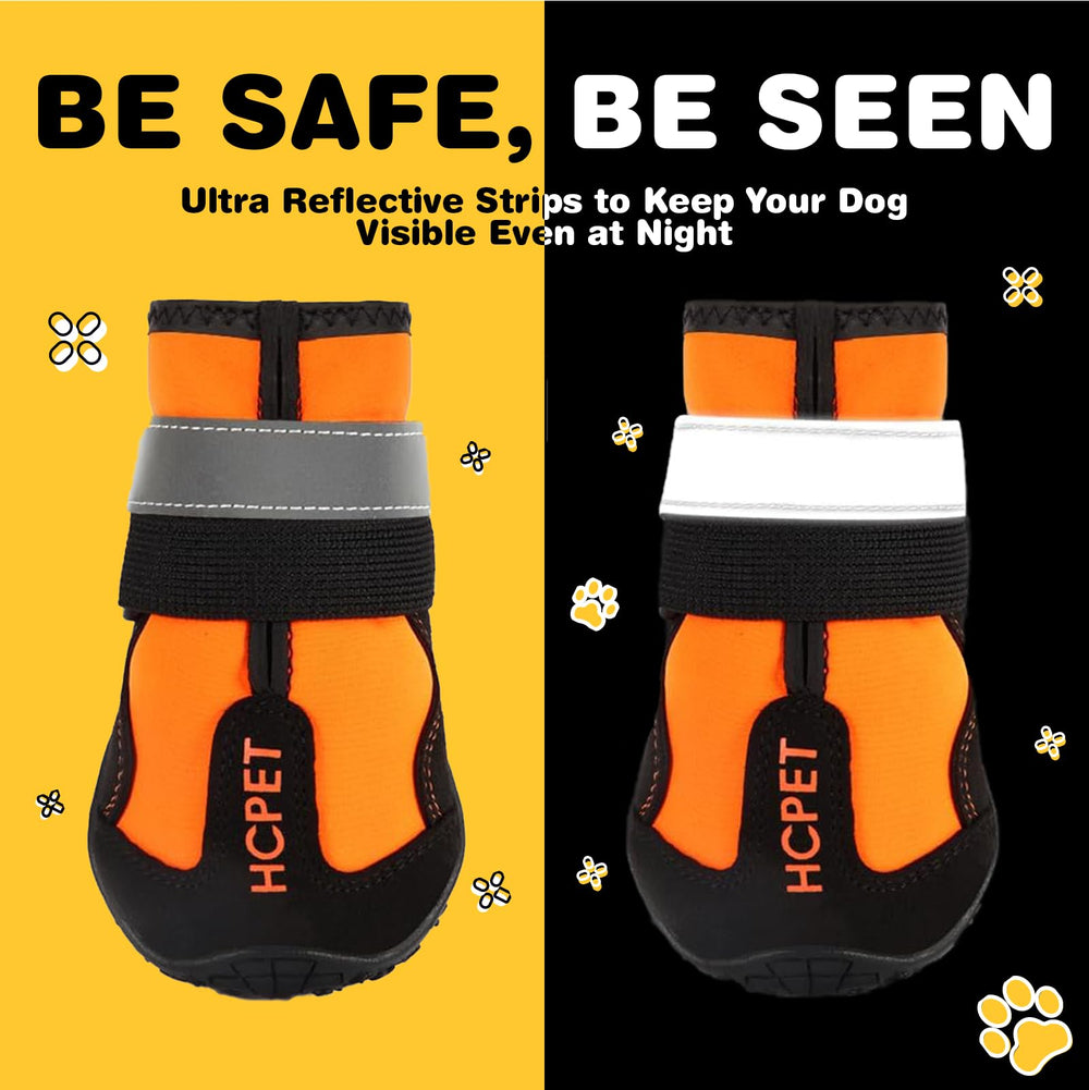 Hcpet botas con bordado de patitas, protección suave para cada paso.