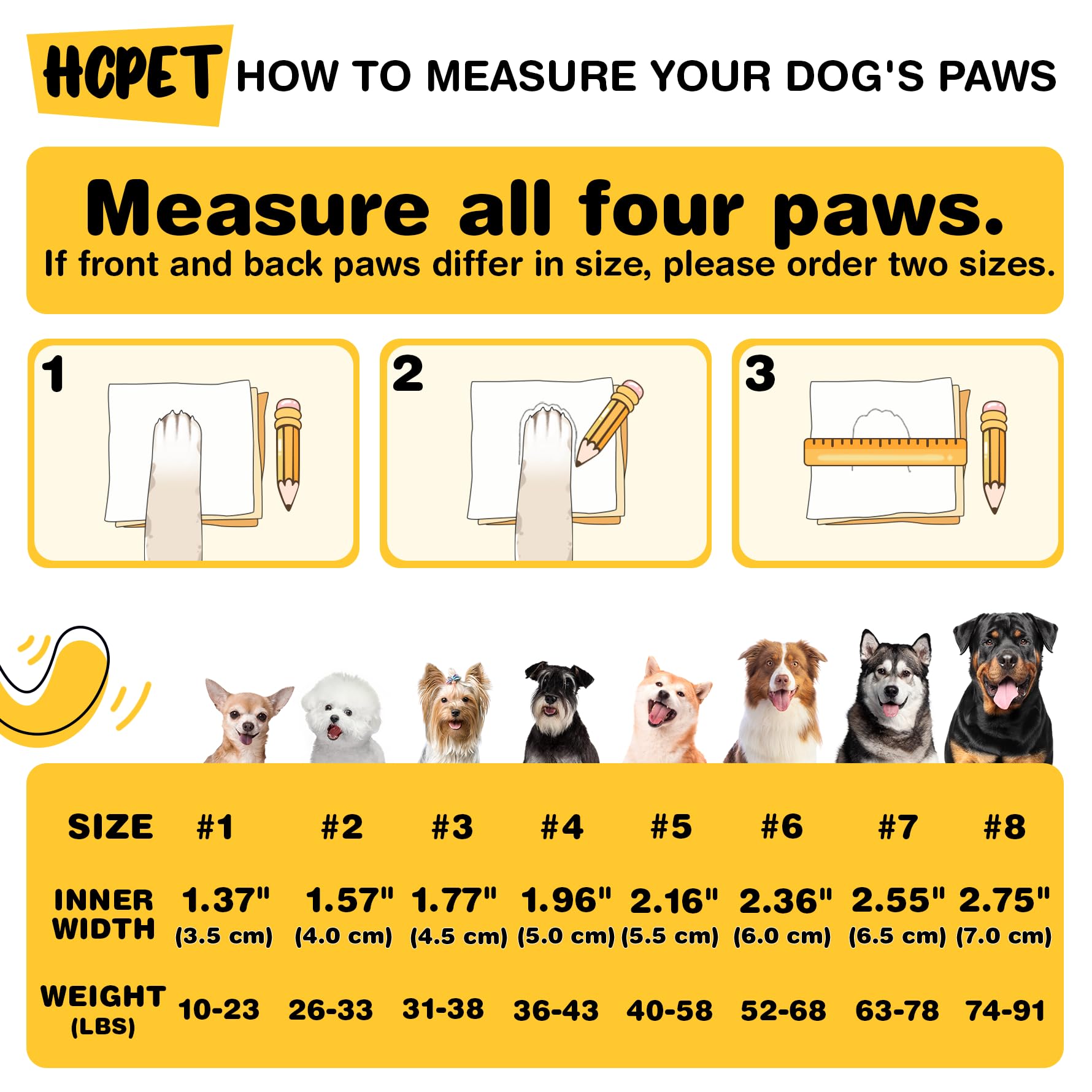 Hcpet botas para perros con ganchos y velcro, ajuste rápido.