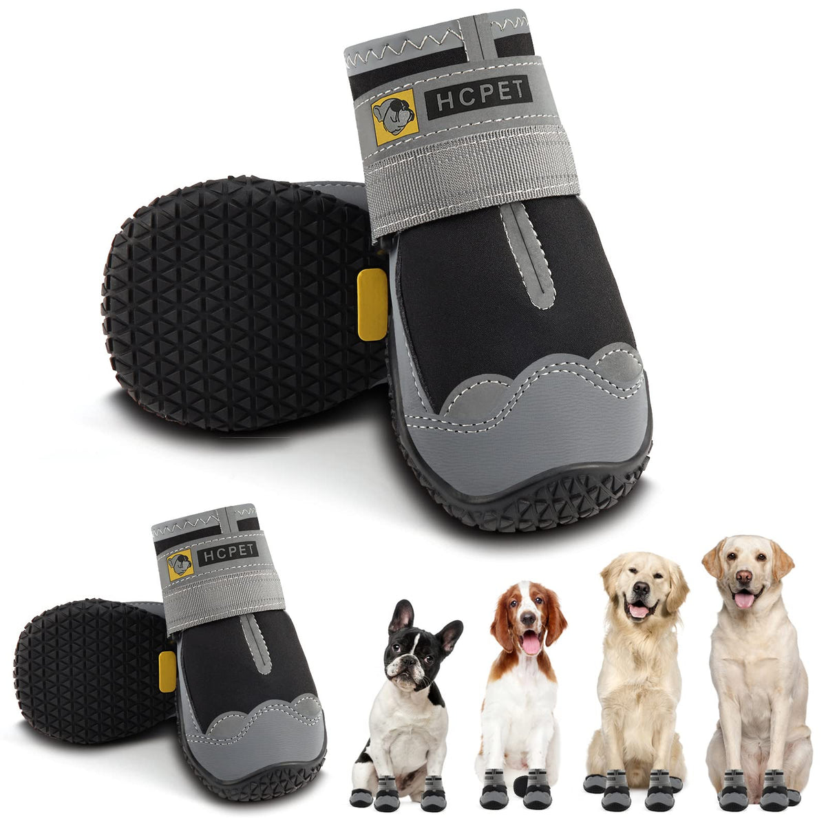 Hcpet zapatillas para perro grande, frontal, protegen las patas del agua