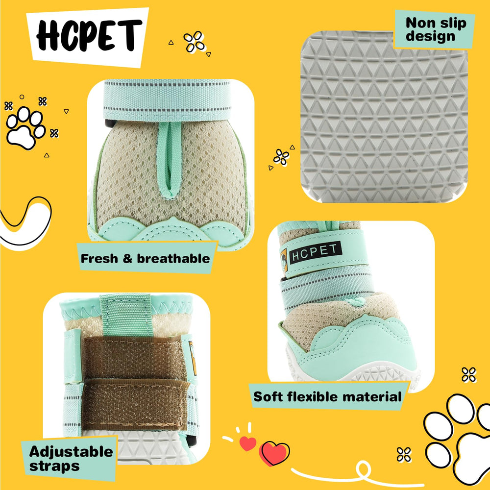Hcpet zapatos para perros, detalle reflectivo, mayor visibilidad en paseos nocturnos.