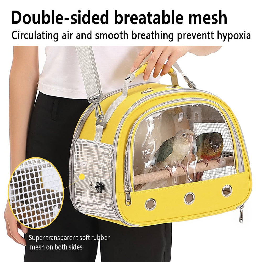 Acceso fácil para limpiar, bandeja extraíble en la mochila Hcupet para aves.