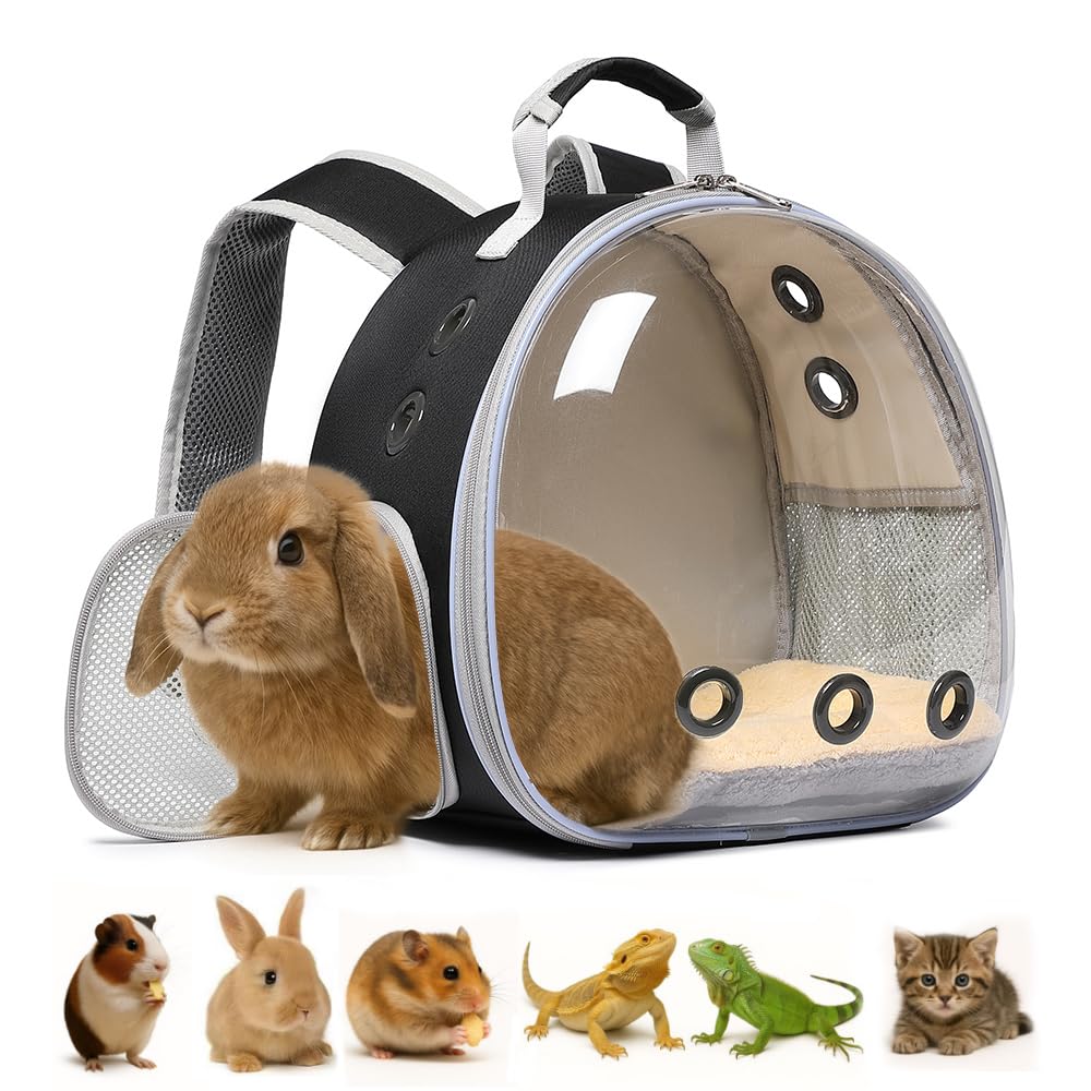 Hcupet Portabebés para conejo con ventana frontal transparente, ideal para observar durante el paseo.