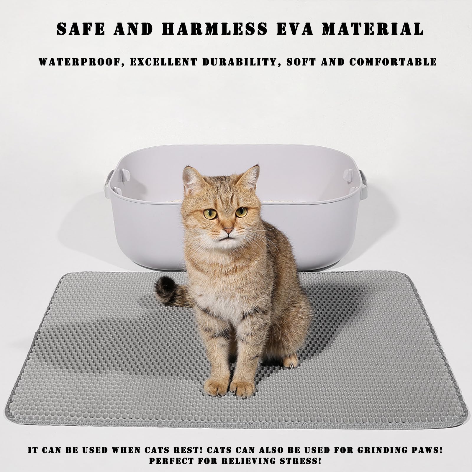 HCY&amp;WLD alfombrilla para gatos, limpieza rápida y recogida de desechos.