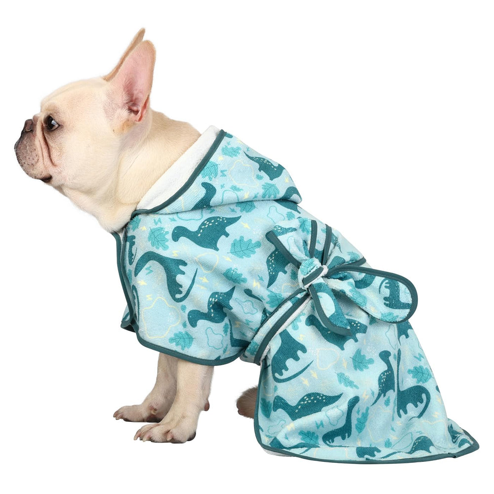 HDE bata perro absorbente con capucha para secado rápido tras el baño.