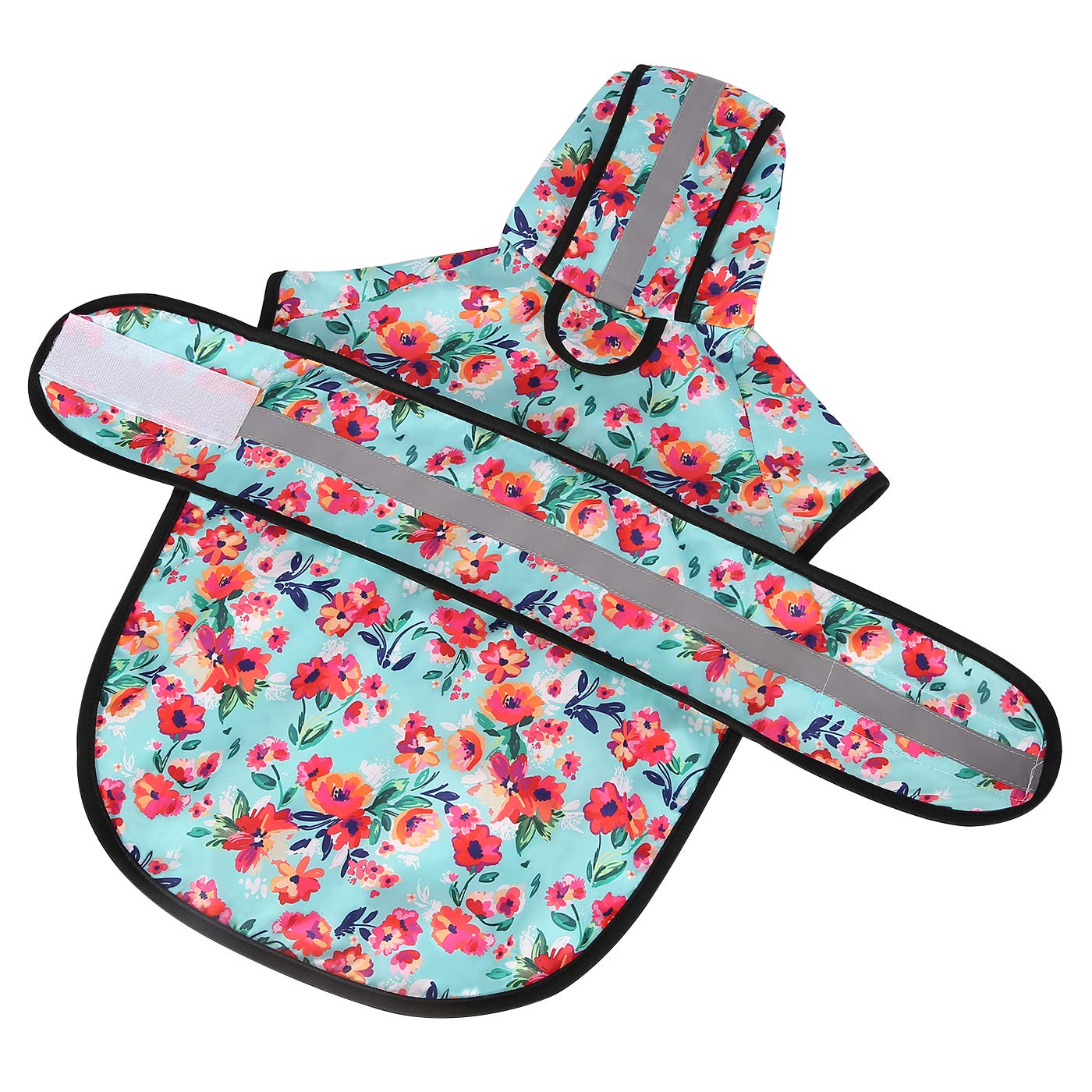 Capa HDE impermeable turquesa para perro, perfecta para lluvia y charcos.