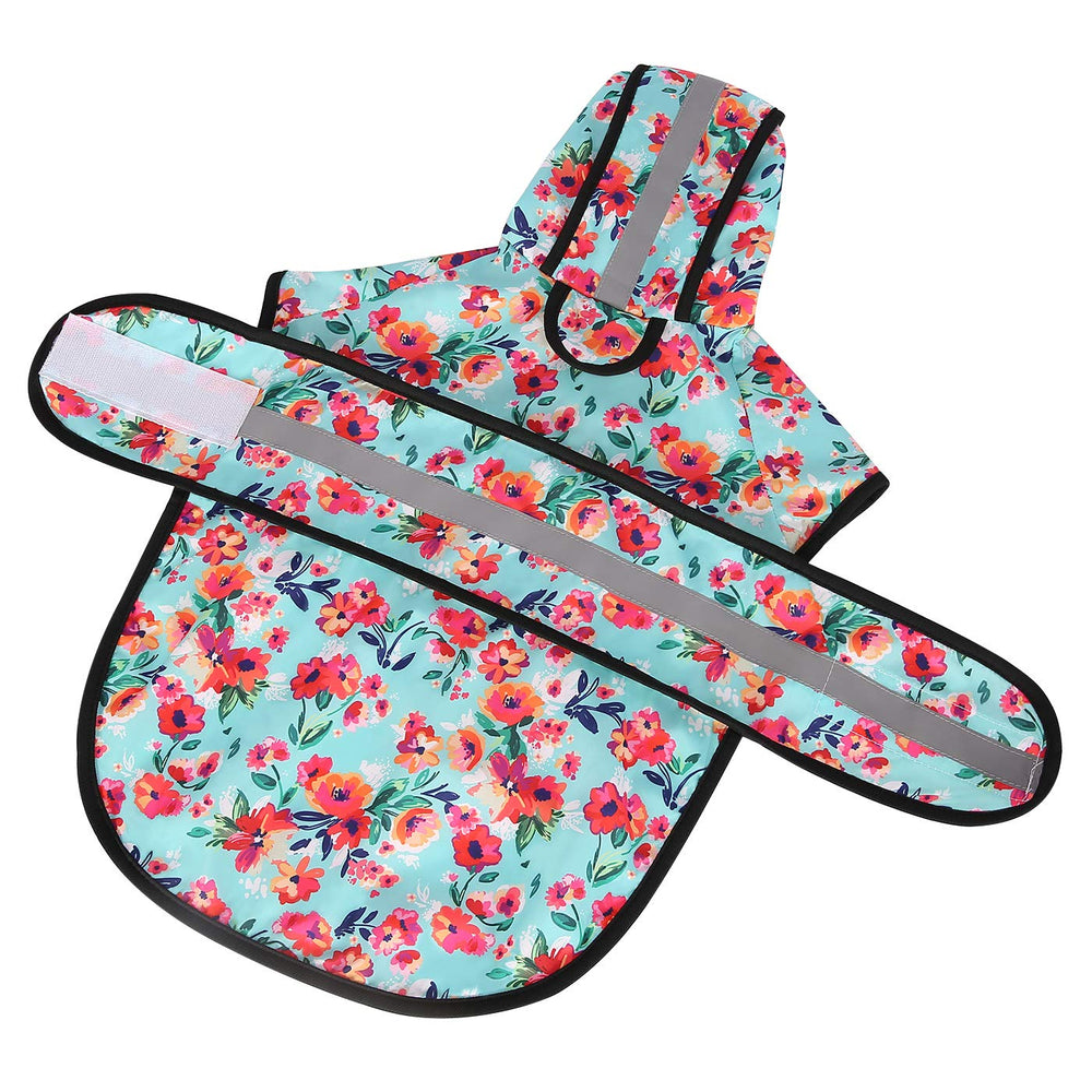 Capa HDE impermeable turquesa para perro, perfecta para lluvia y charcos.