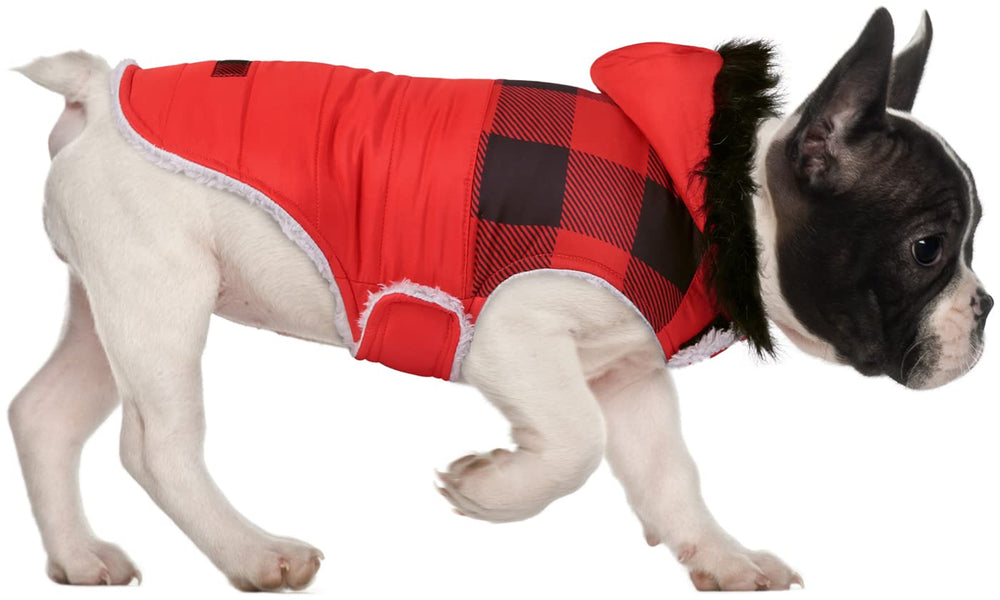 Chaqueta HDE para perro con forro fleece, calor suave durante paseos fríos.
