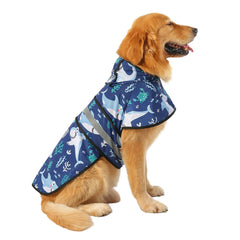 HDE chaqueta impermeable para perros con capucha tiburones, mantiene al animal seco en la lluvia.