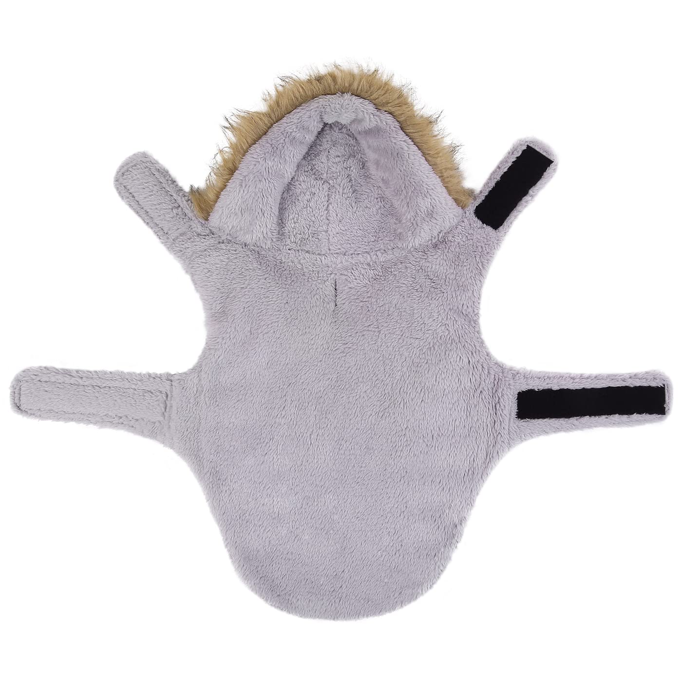 Ajustes en cuello y vientre de la chaqueta HDE para perros, ajuste seguro.