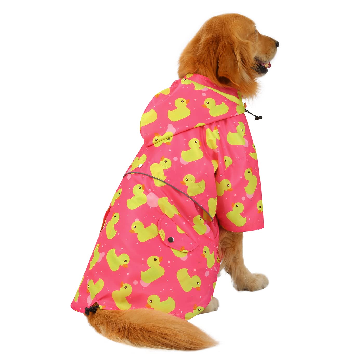 HDE chubasquero para perro con abertura para arnés, paseos seguros