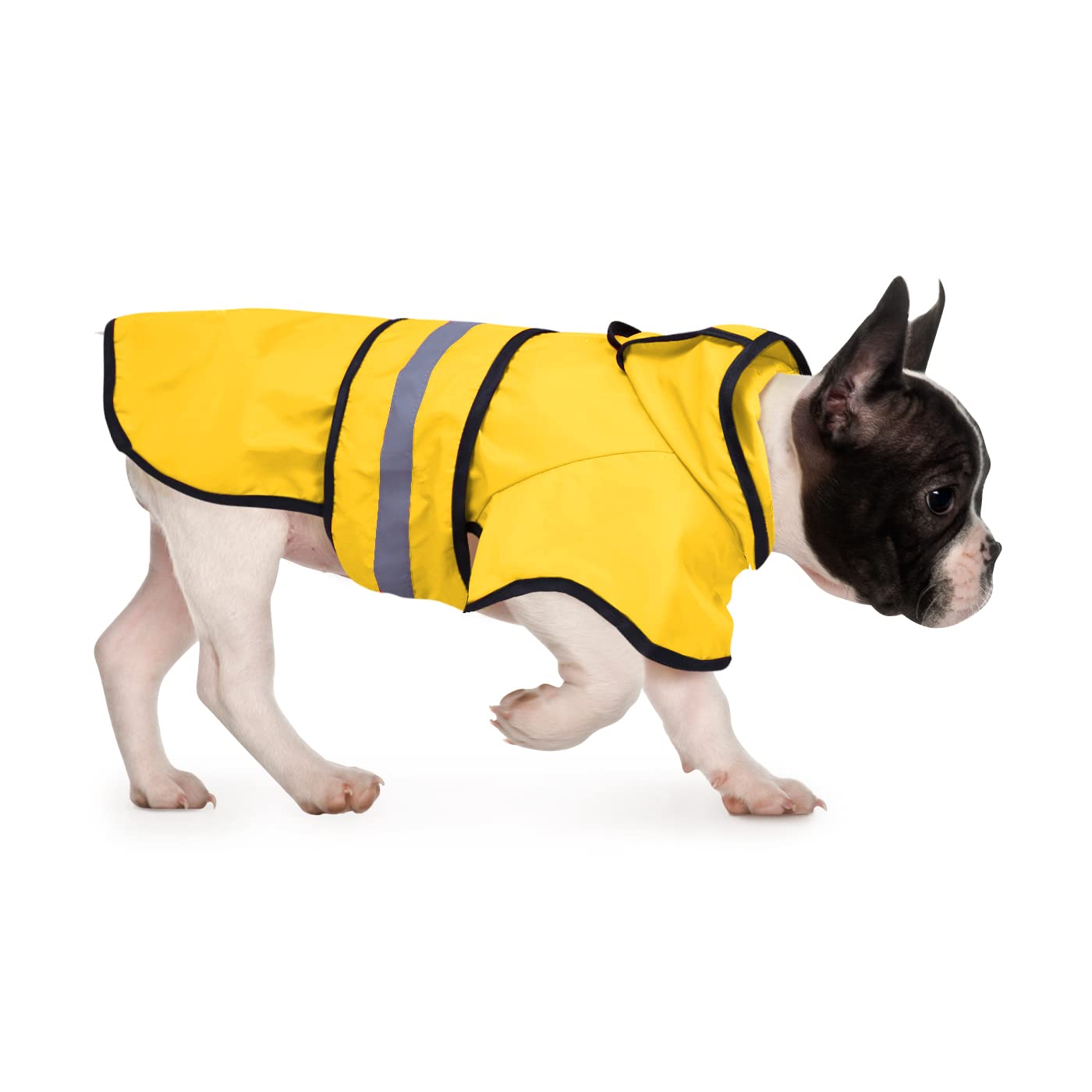 HDE perro-chubasquero-lluvia-amarillo: mantiene seco al perro durante caminatas en lluvia.