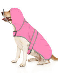 HDE impermeable para perros con capucha transparente rosa, ideal para días de lluvia