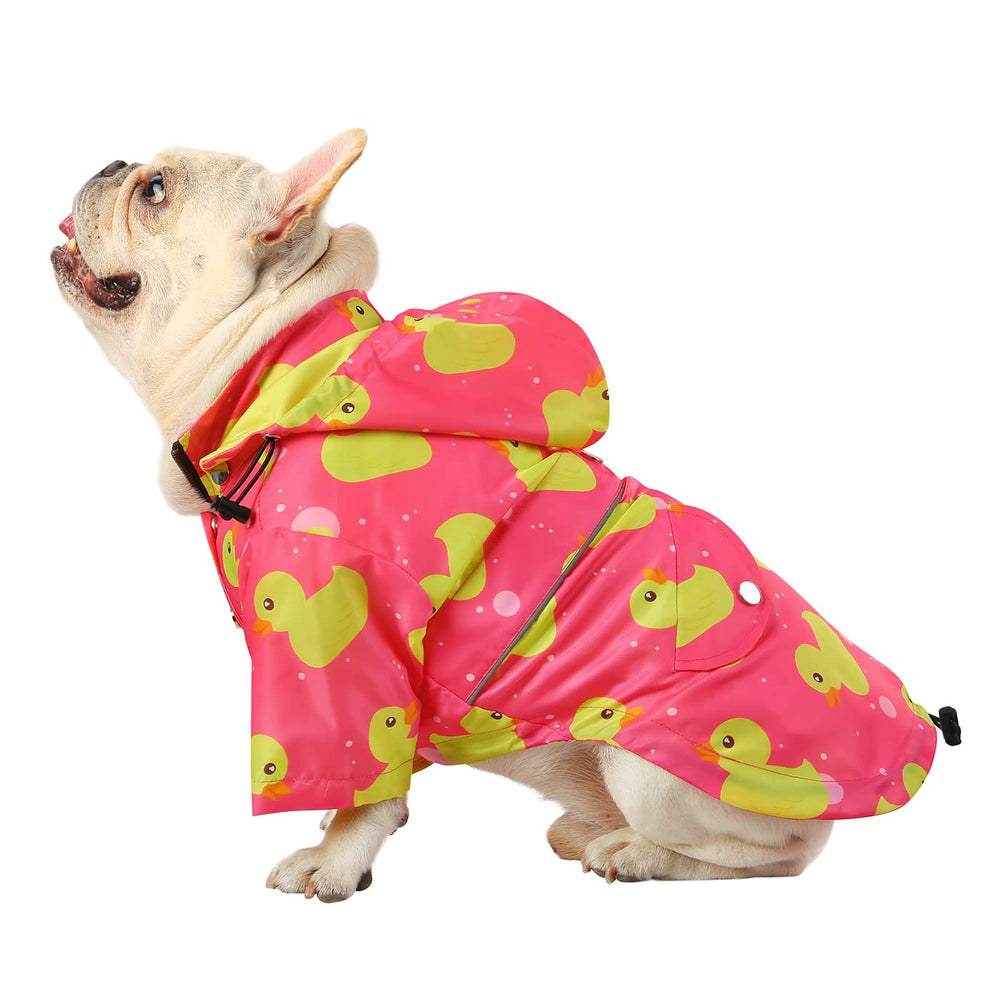 HDE perro-impermeable poncho de doble capa con capucha removible, seco y cómodo