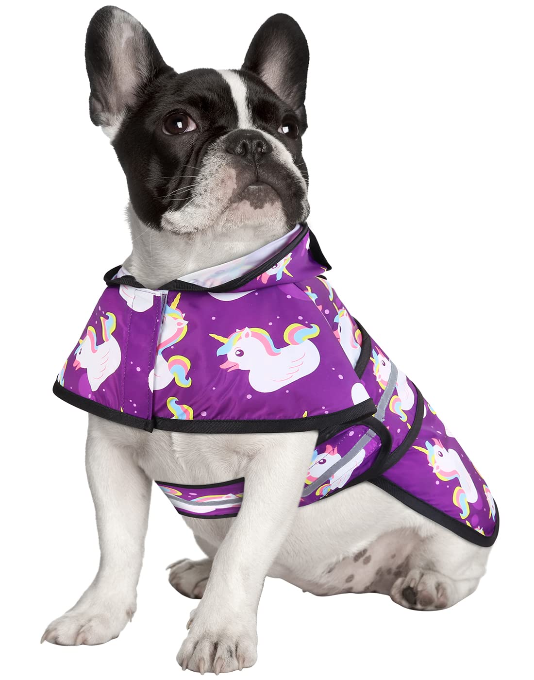 HDE poncho para perro, vista lateral, ligero y cómodo para lluvias ligeras.