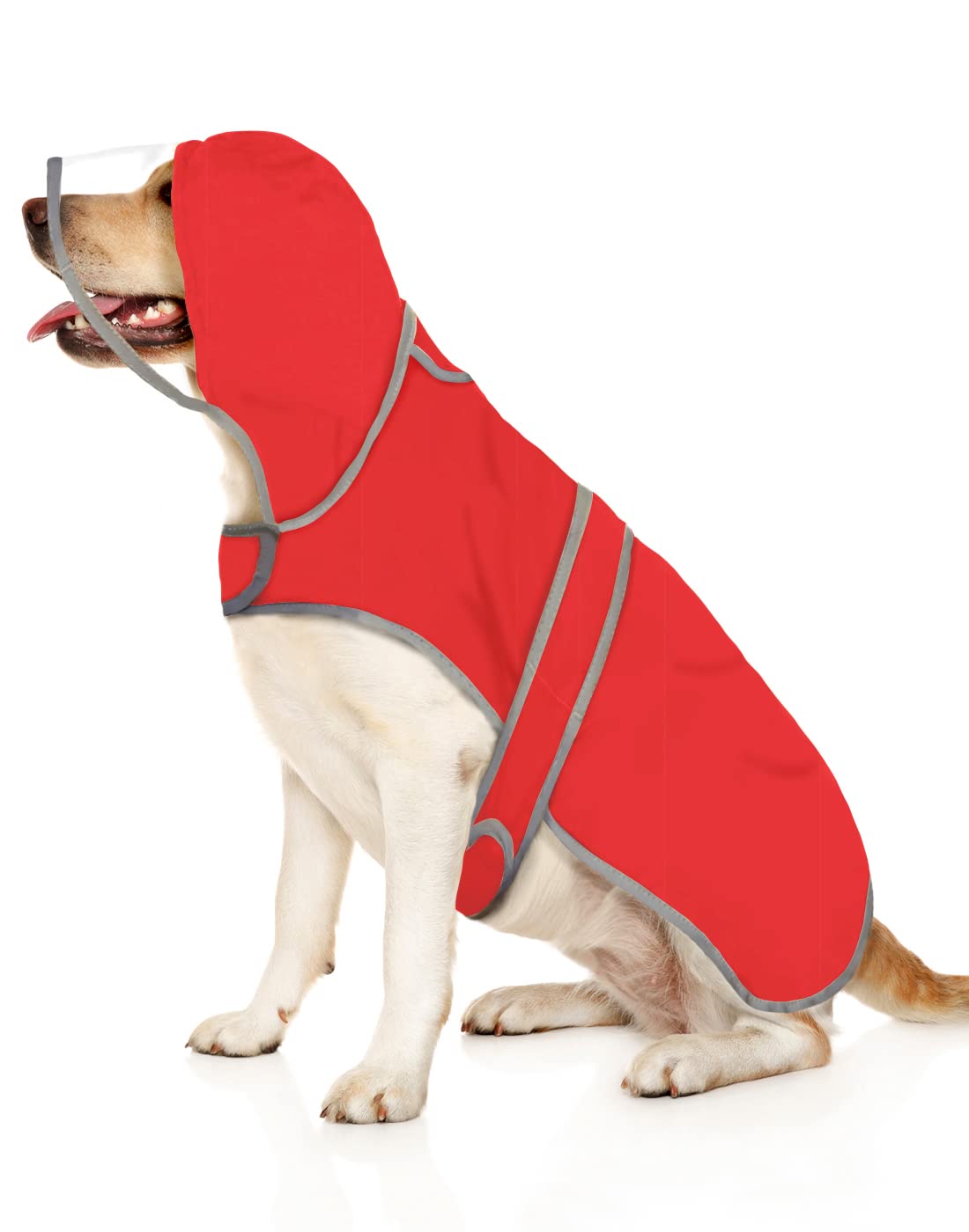 HDE impermeable para perros con capucha transparente, protección contra la lluvia
