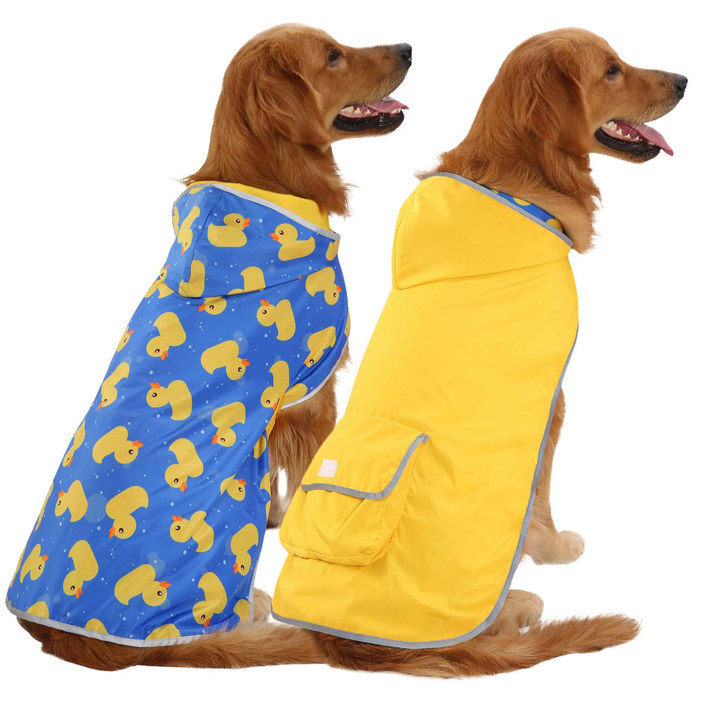 HDE poncho impermeable para perros vista frontal protege durante paseos bajo lluvia