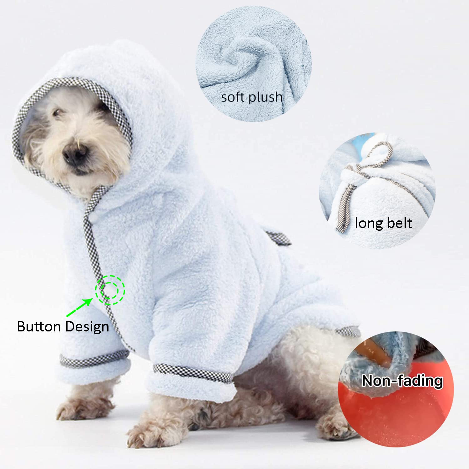 HDKUW bata para perro con botones en el pecho para vestir fácil.