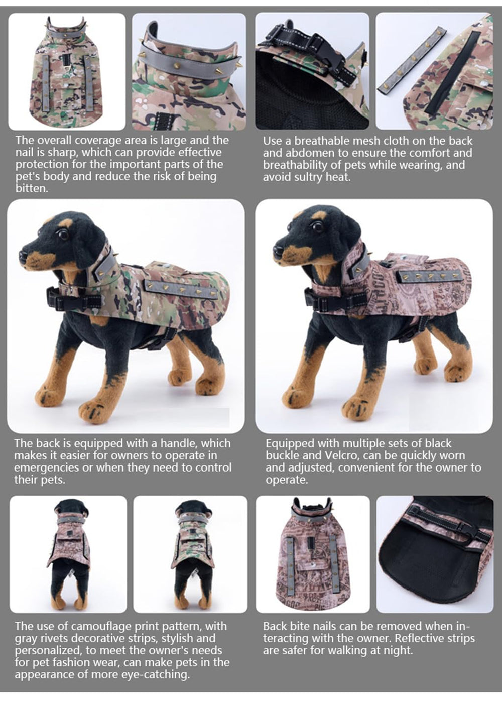 HDKUW chaleco para perro pequeño con velcro y ajuste cómodo.