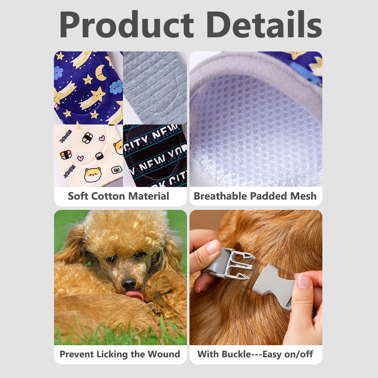 HDKUW rodillera para perros mediano-grande con cierre plástico ajustable