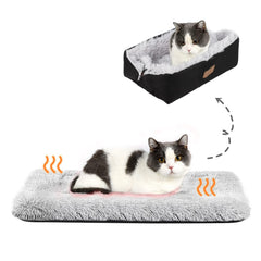 HDLKRR cama autocalentante en modo plana ofrece confort cálido para gatos.