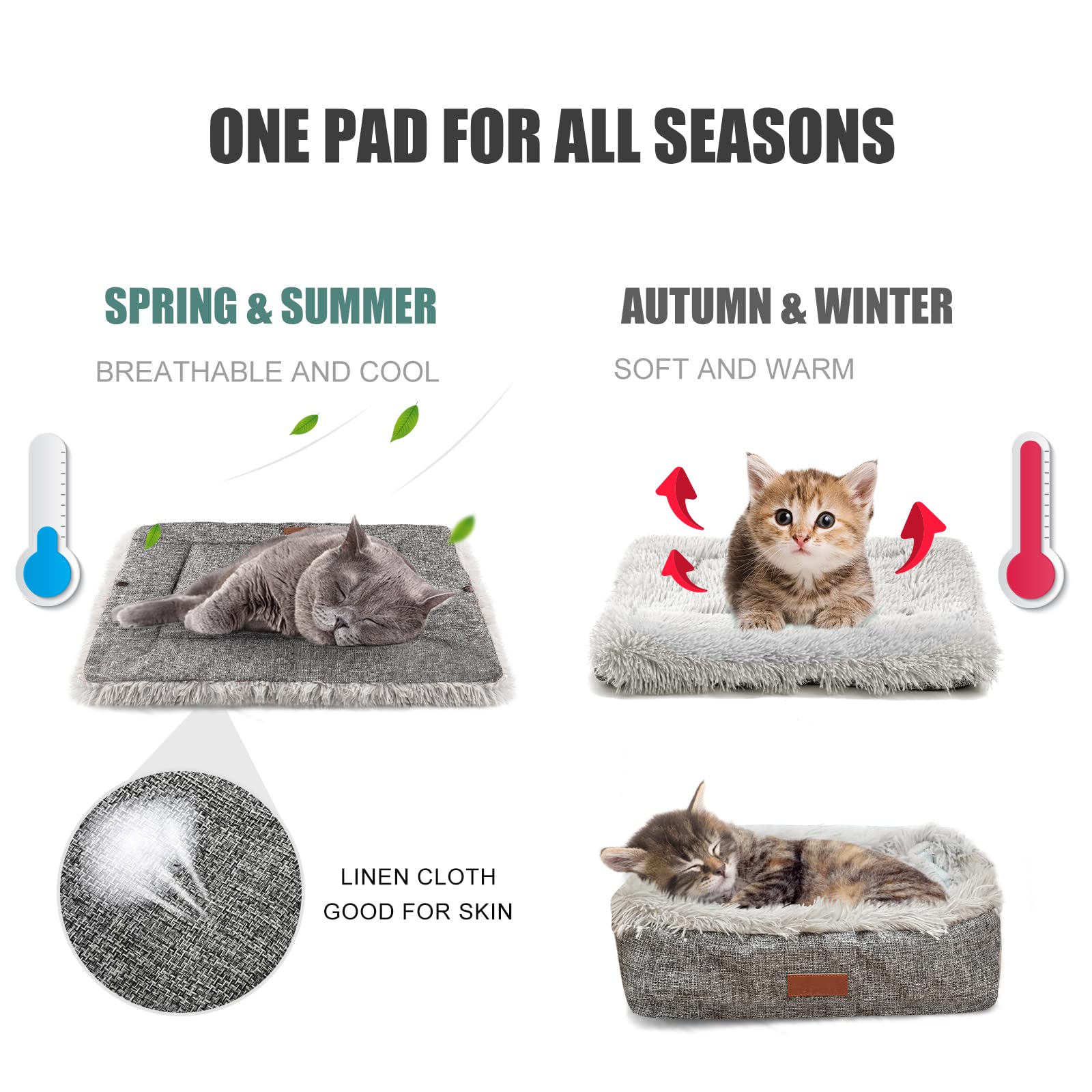 HDLKRR cama gato auto-calentable plegable para jaula o cama del hogar
