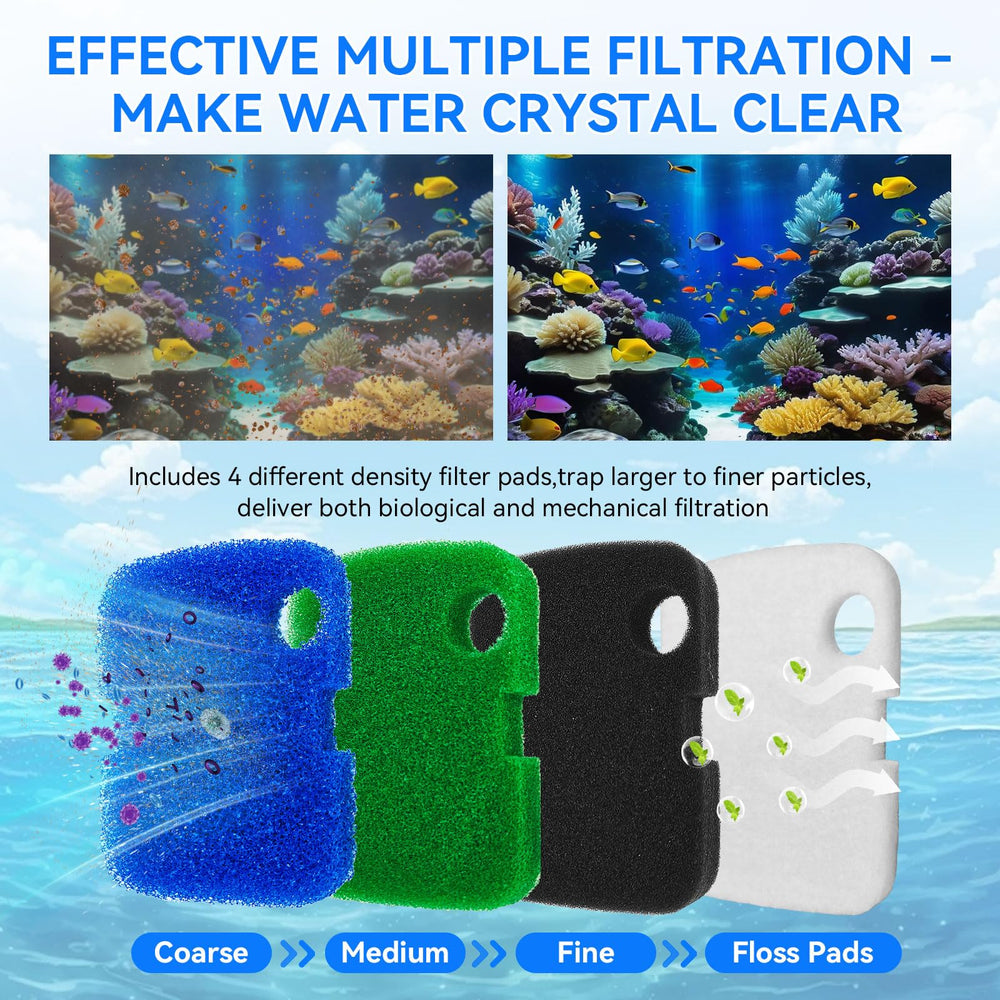 HDWGGD espuma verde mediana, filtración equilibrada para agua clara.
