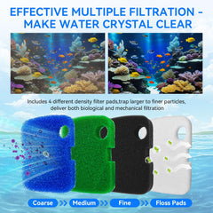 HDWGGD espuma verde mediana, filtración equilibrada para agua clara.