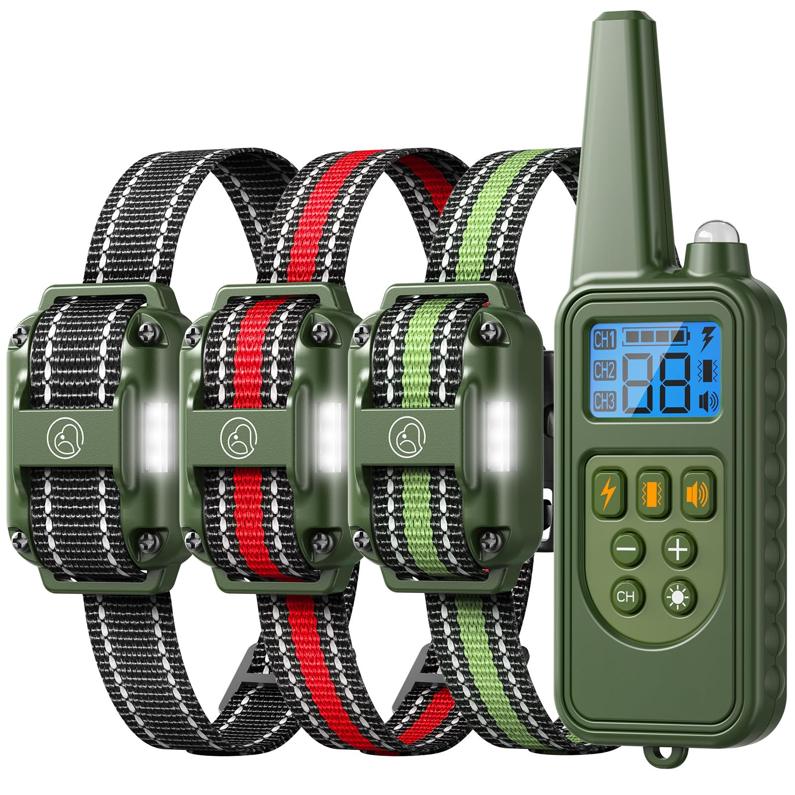 El collar Heaflex de entrenamiento con control remoto para perros durante un paseo.