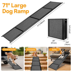 Rampa HEALLILY para perros: plegable en cuatro secciones para transporte sencillo.