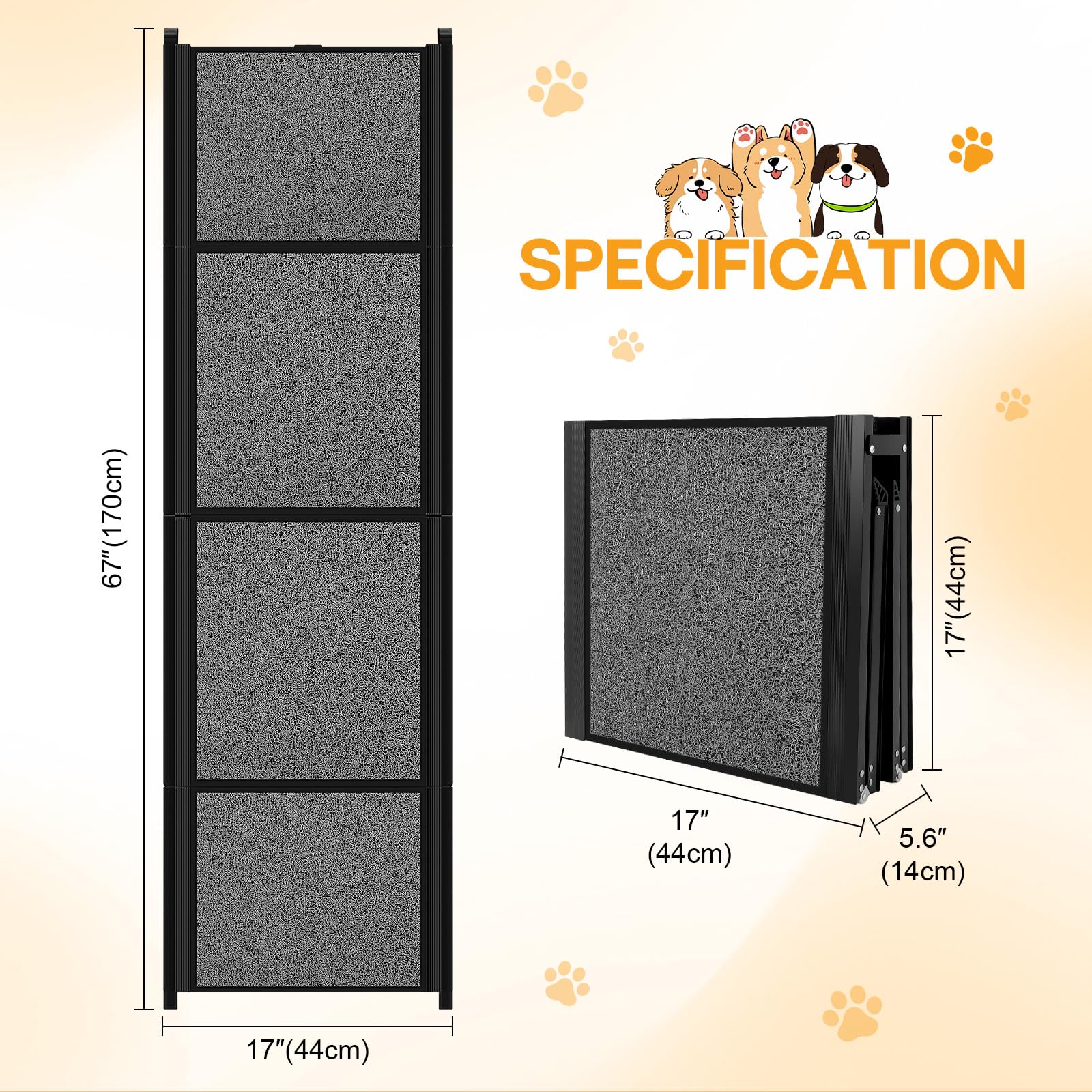HEALLILY rampa con superficie antideslizante para perros, mejora la tracción durante el ascenso.