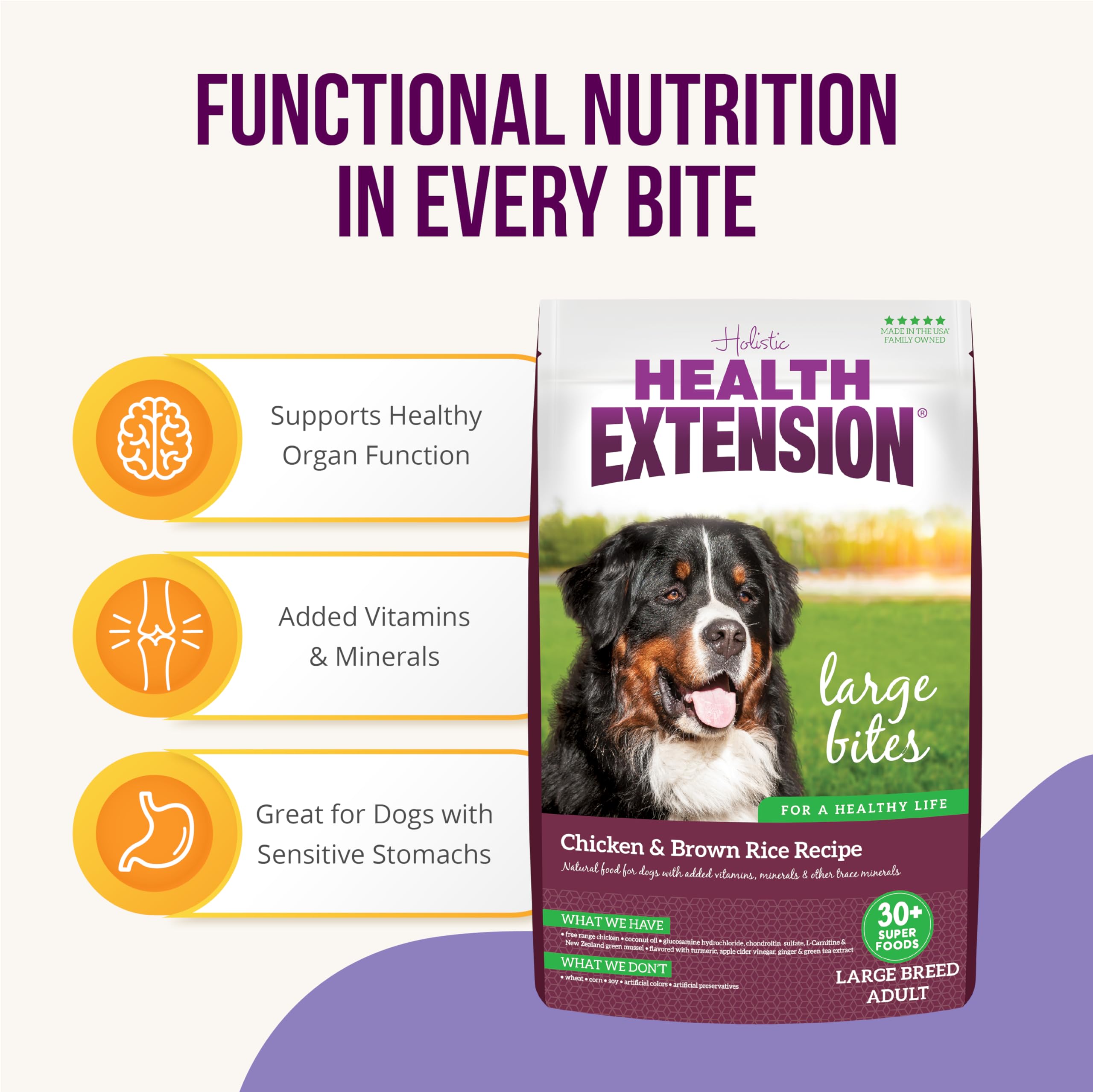 Health Extension Large Bites arroz marrón para digestión suave y energía estable