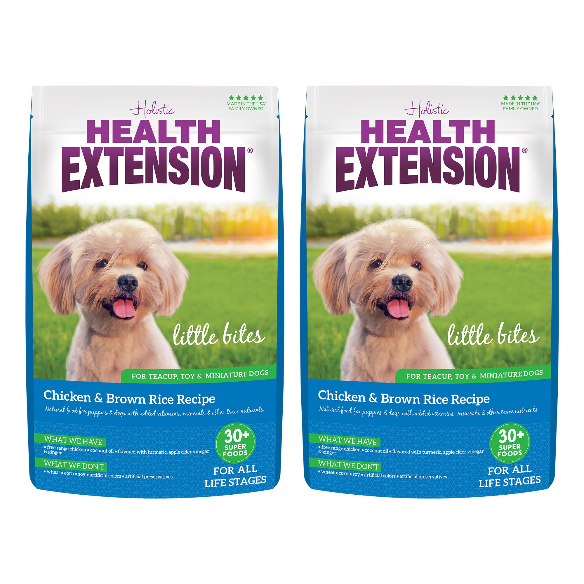 Health Extension Little Bites croquetas pequeñas para razas toy, fácil ingesta diaria.