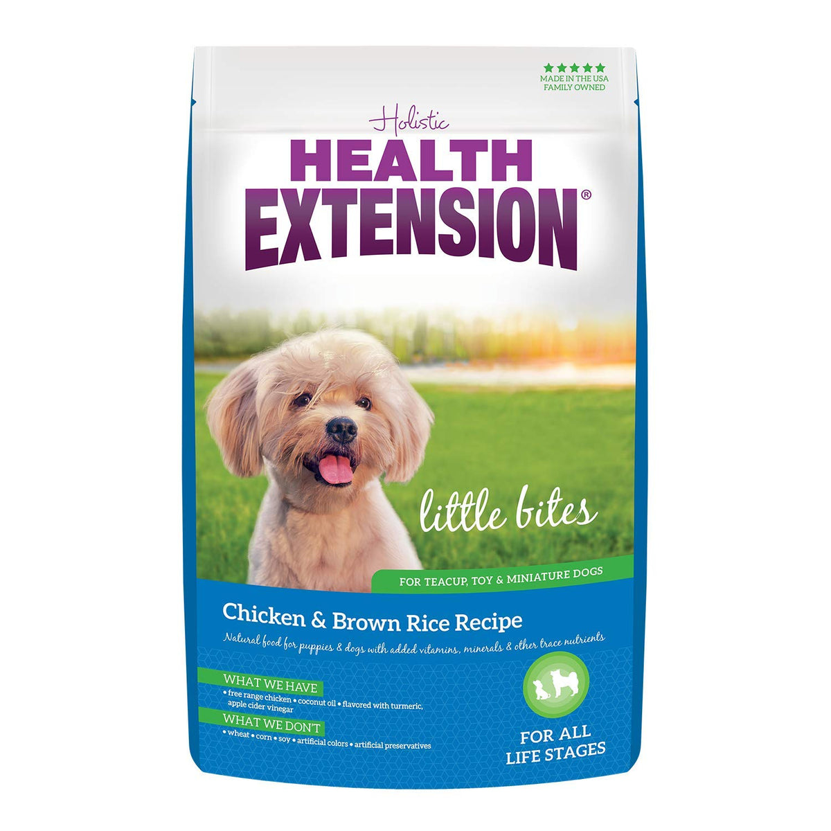 Health Extension Little Bites con pollo y arroz para digestión suave en perros pequeños