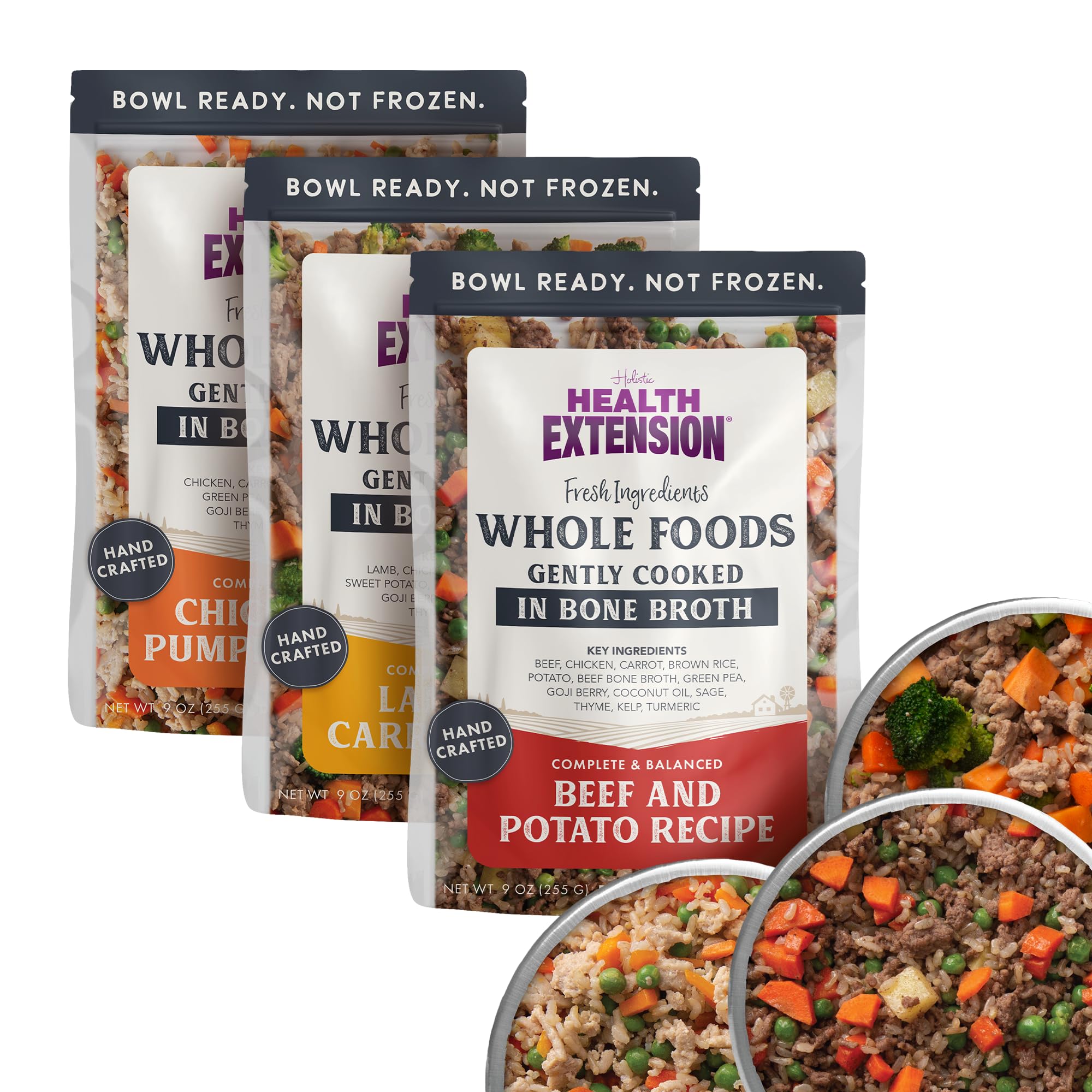 Health Extension: porciones de pollo y calabaza listas para servir, sabor natural