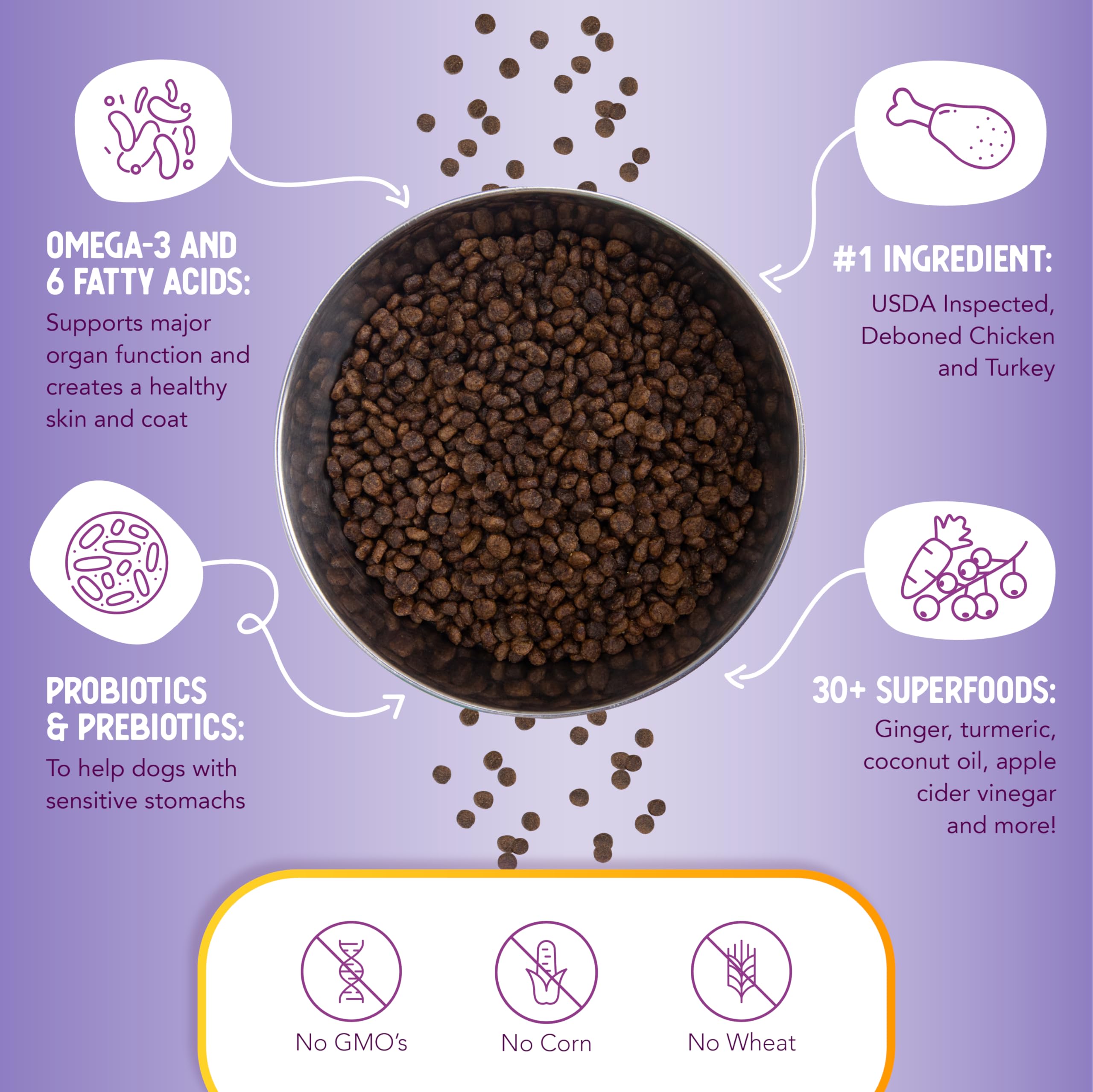 Probióticos, prebióticos y antioxidantes en Health Extension para equilibrio intestinal.