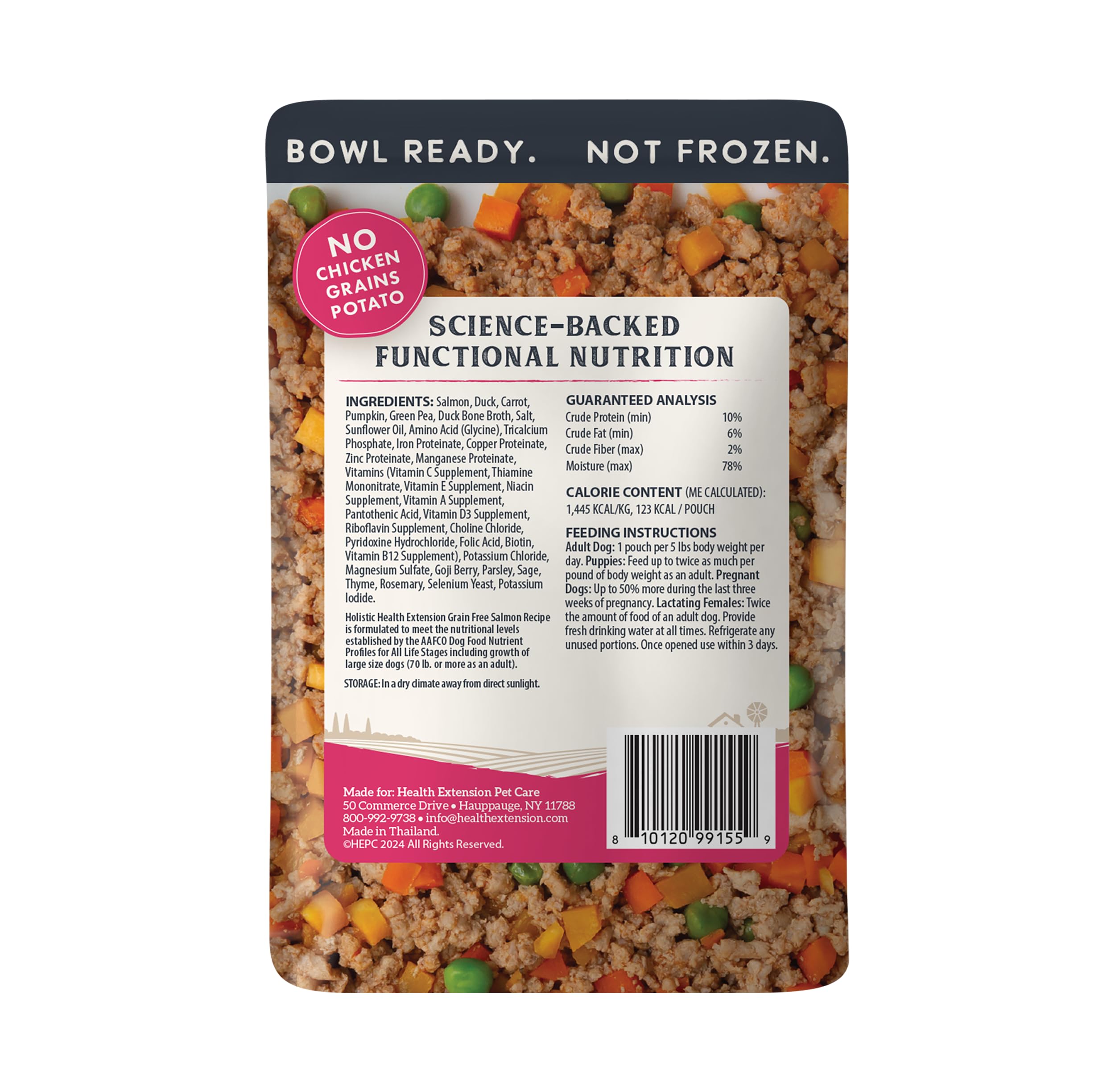 Health Extension Salmon Dog Food porcion-lista para perros ocupados