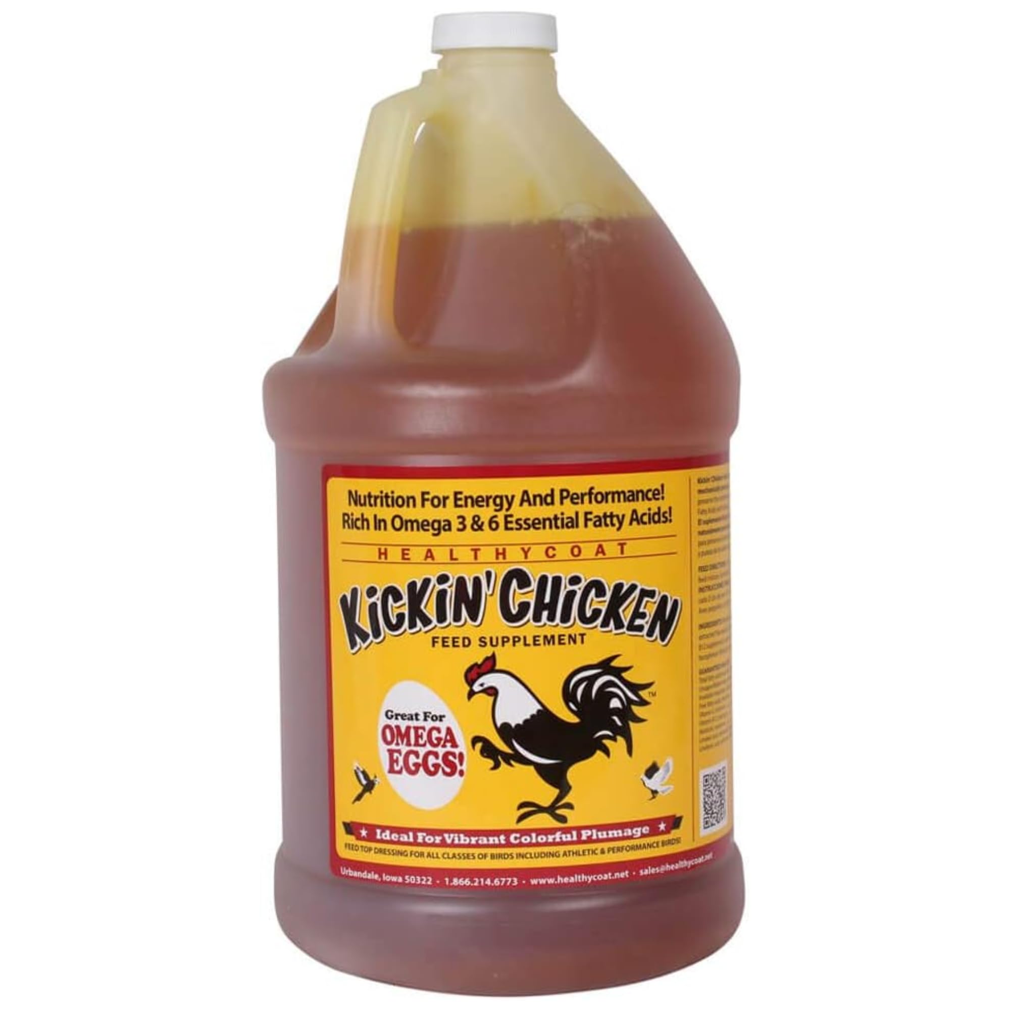 Healthy Coat Kickin' Chicken Feed Suplemento: plumaje brillante y colores más vivos.