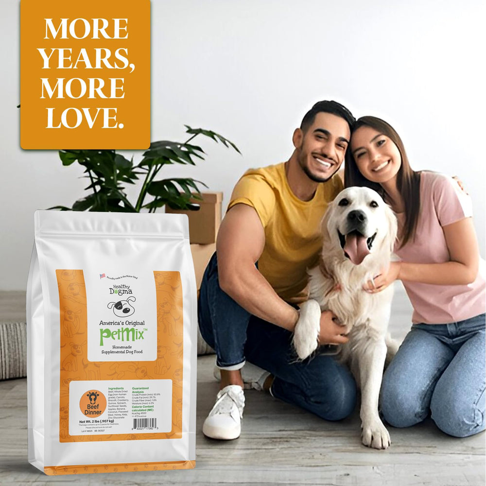 Healthy Dogma PetMix Cena de Res preparación rápida con agua tibia.