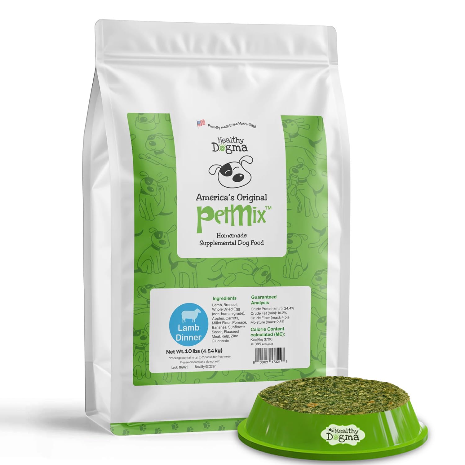 Healthy Dogma PetMix deshidratado de cordero en bolsa, proteína de alta calidad.