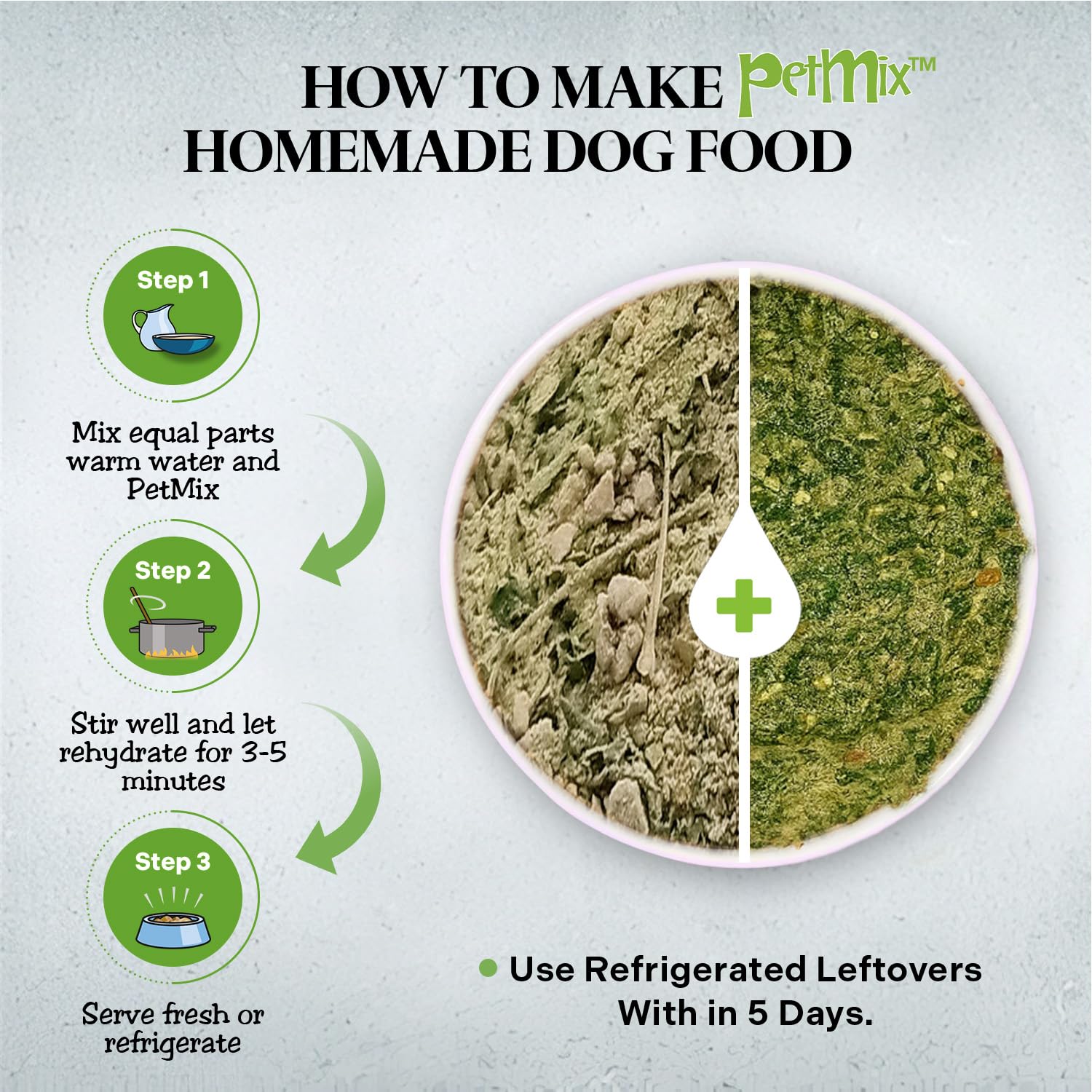 PetMix servido en plato humeante con aroma suave.