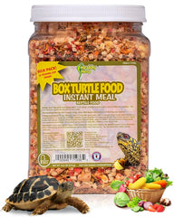 Healthy Herp aliento tortuga caja instantáneo en plato, listo para hidratar.