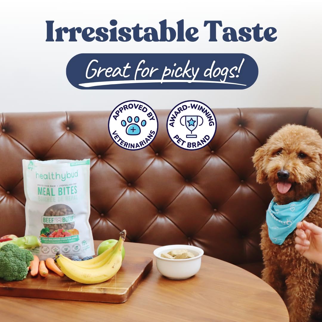 Healthybud apto para cachorros y perros adultos mayores de todas las tallas.