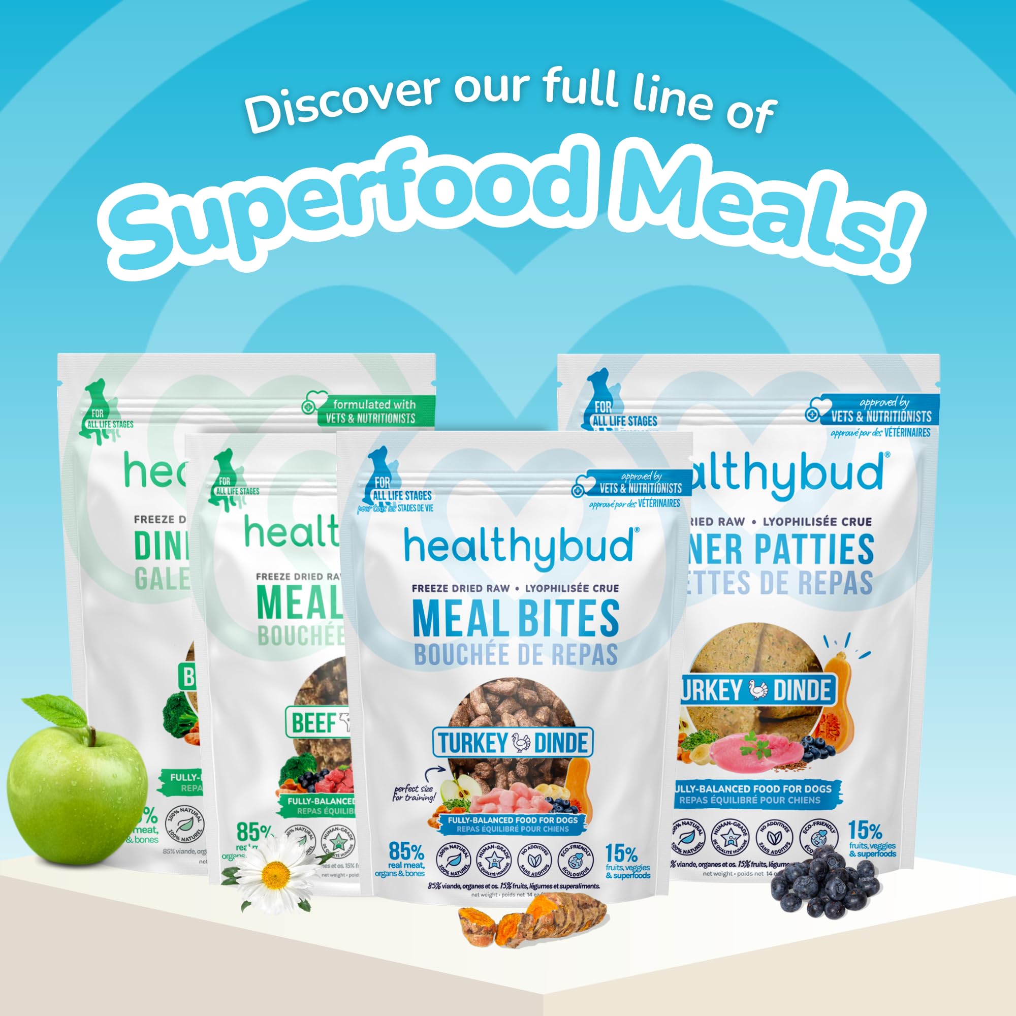 Healthybud snack para entrenamiento, recompensa sabrosa y motivadora.