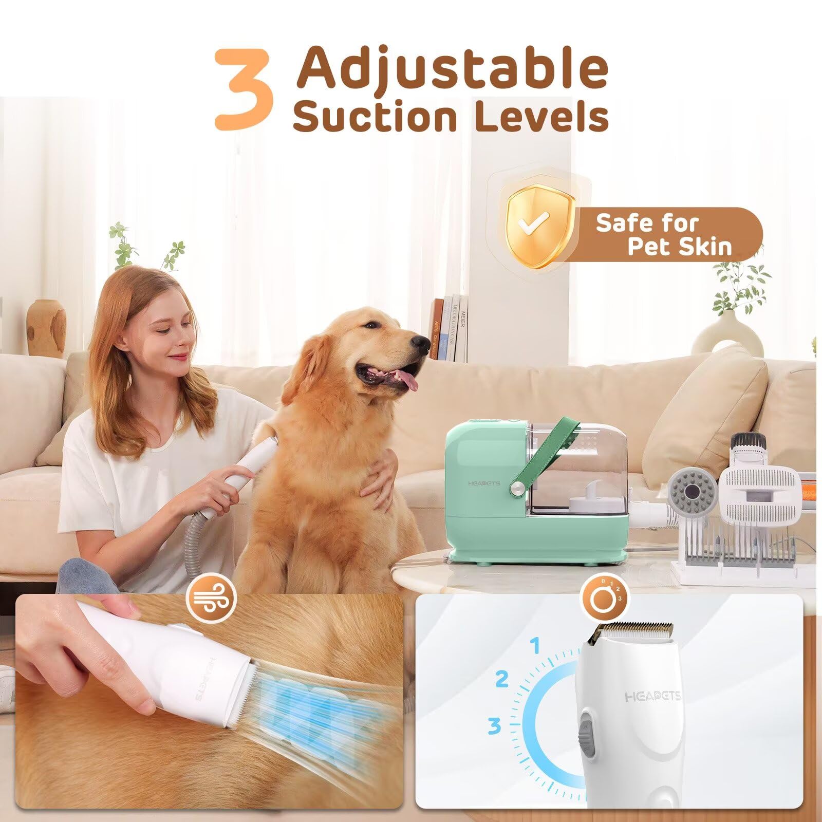 HEAPETS conjunto de herramientas de peluquería para perros, 7 piezas útiles.