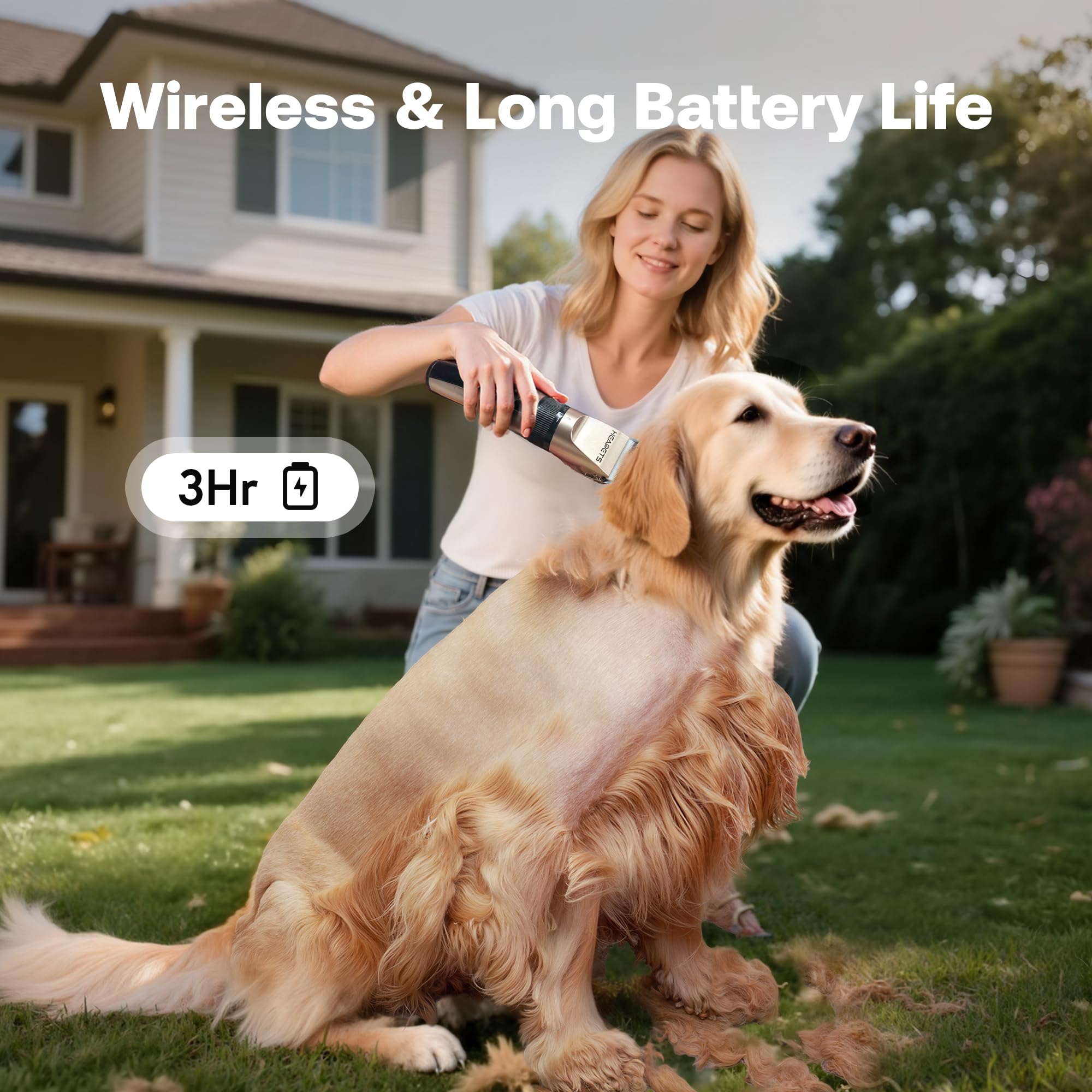 HEAPETS cortapelos con cabezal desmontable y lavable para limpieza rápida