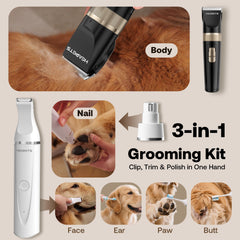 HEAPETS cortapelos kit para cara y orejas con precisión suave